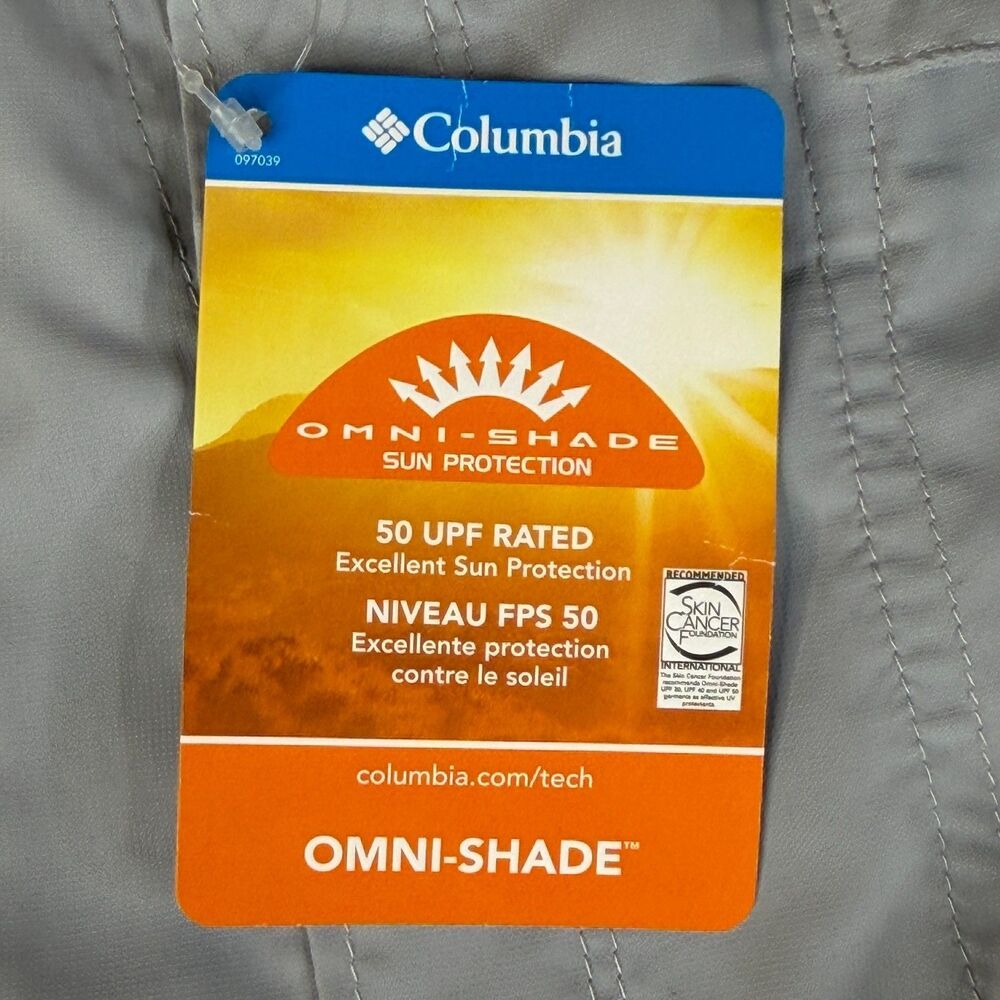 COLUMBIA Shirt Mens XL Gray PFG Omni Shade 50 UPF Vented Roll Tab Fishing Hiking - Picture 5 of 15